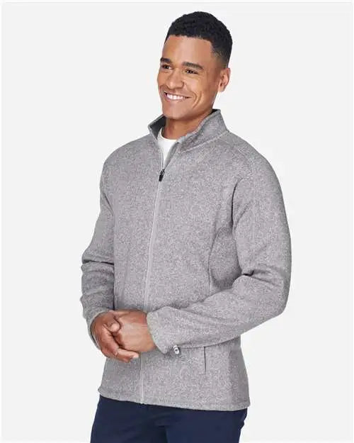 Devon & Jones Dg793 Men's Bristol Full-zip Sweater Fleece Jacket - Grey Heather