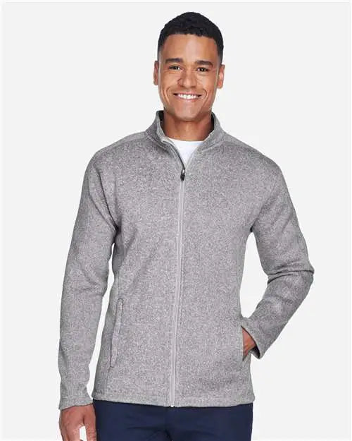 Devon & Jones Dg793 Men's Bristol Full-zip Sweater Fleece Jacket - Grey Heather