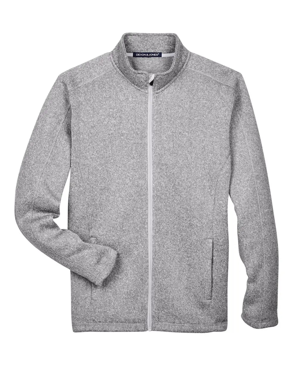 Devon & Jones Dg793 Men’s Bristol Full-zip Sweater Fleece Jacket - Grey Heather
