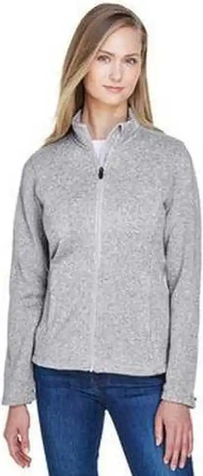 Devon &amp; Jones Dg793w Ladies’ Bristol Full Zip Sweater Fleece Jacket Gray Heather