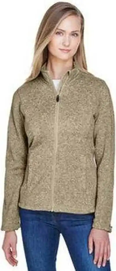 Devon &amp; Jones Dg793w Ladies’ Bristol Full-zip Sweater Fleece Jacket - Khaki Heather
