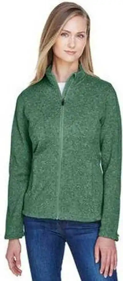 Devon &amp; Jones Dg793w Ladies’ Bristol Full Zip Sweater Fleece Jacket Forest Heather