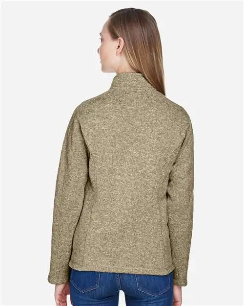 Devon & Jones Dg793w Women's Bristol Full-zip Sweater Fleece Jacket - Khaki Heather