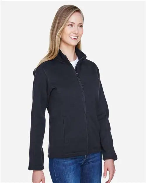 Devon & Jones Dg793w Women's Bristol Full-zip Sweater Fleece Jacket - Black