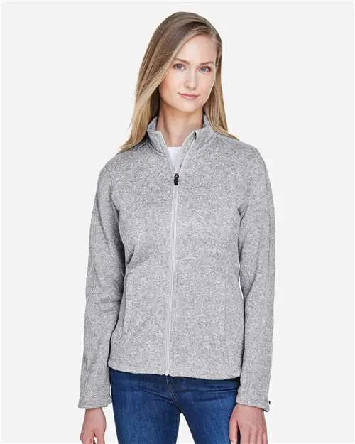 Devon & Jones Dg793w Women’s Bristol Full-zip Sweater Fleece Jacket - Grey Heather