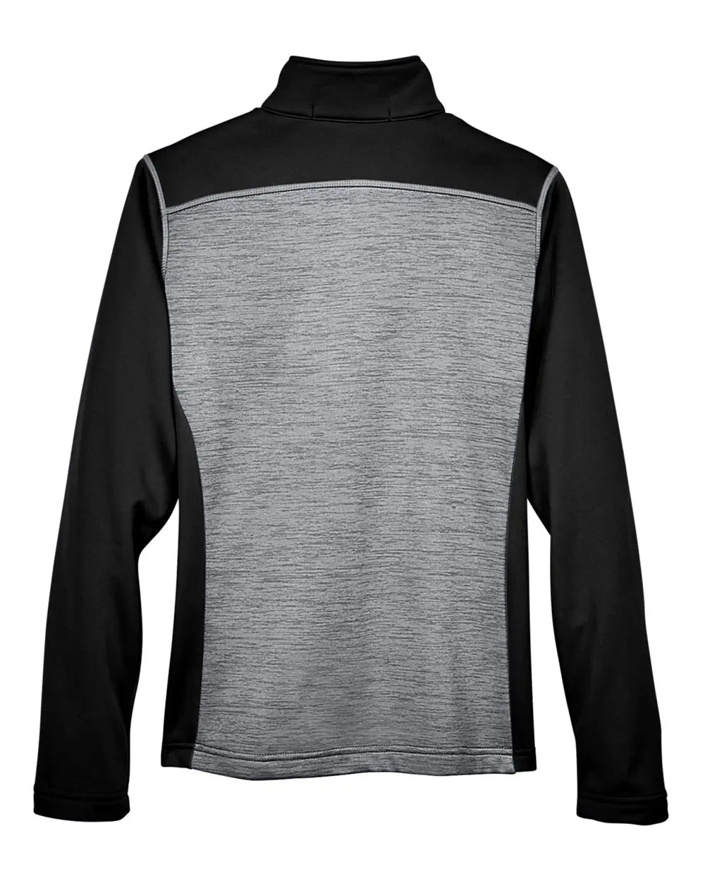Devon & Jones Dg796w Women’s Newbury Colorblock Mãlange Fleece Full-zip Jacket - Black Heather Dark Gray
