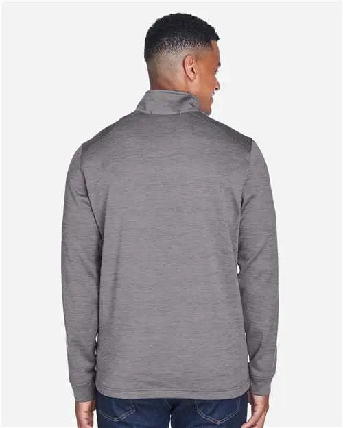 Devon & Jones Dg798 Men’s Newbury Mãlange Fleece Quarter-zip Pullover - Dark Grey Heather