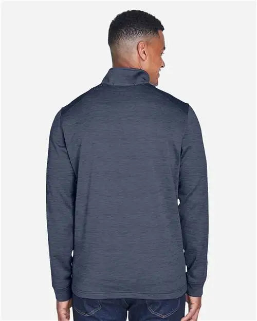 Devon & Jones Dg798 Men’s Newbury Mãlange Fleece Quarter-zip Pullover - Navy Heather