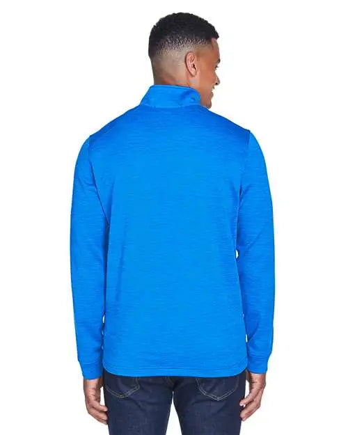 Devon & Jones Dg798 Men's Newbury MÃ©lange Fleece Quarter-zip Pullover - French Blue Heather