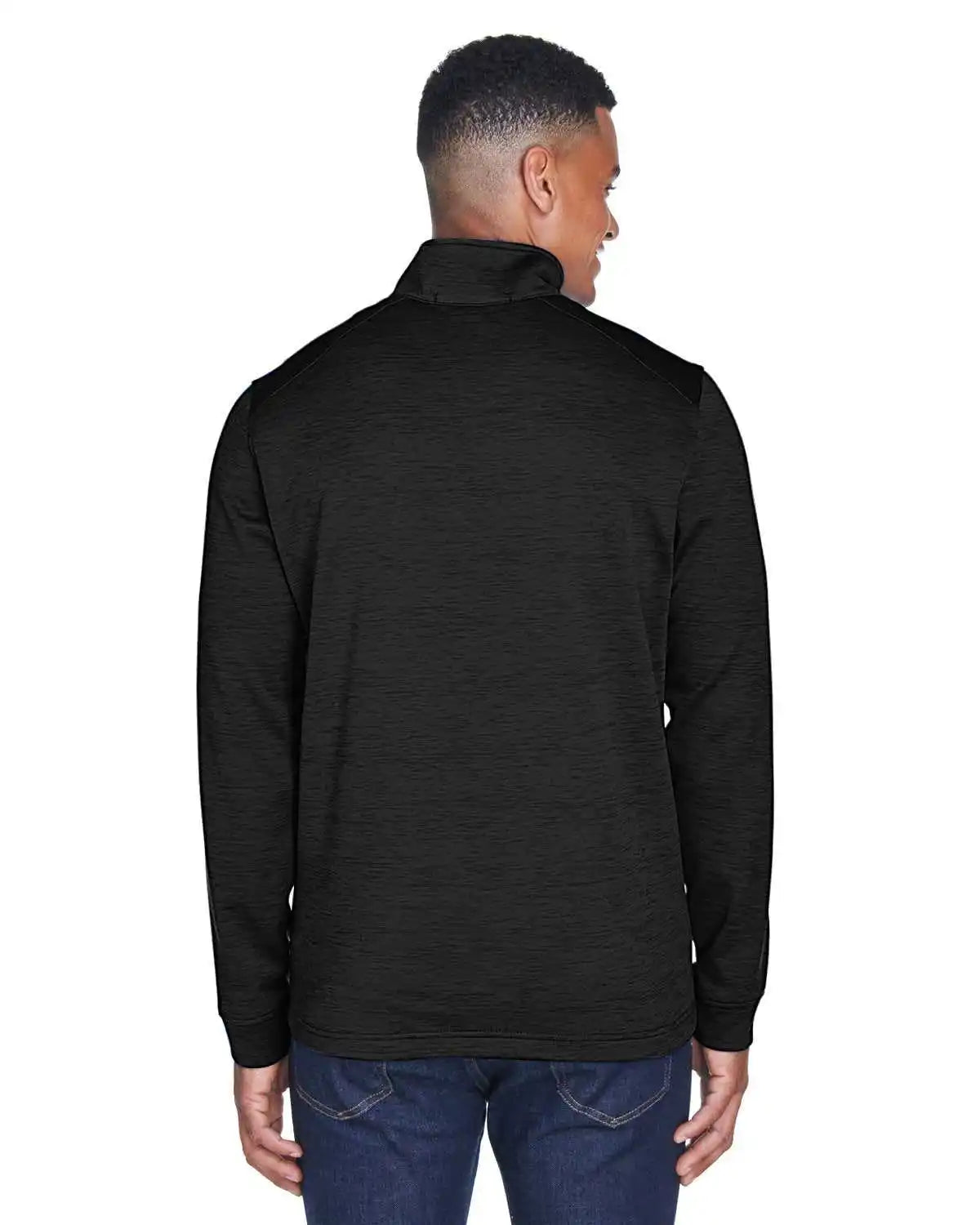 Devon &amp; Jones Dg798 Men’s Newbury Mlange Fleece Quarter-zip - Black Heather