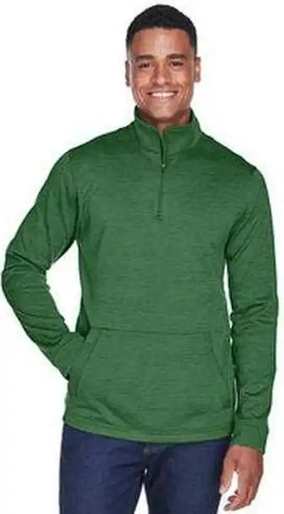 Devon &amp; Jones Dg798 Men’s Newbury Mlange Fleece Quarter-zip - Forest Heather