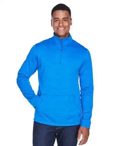 Devon & Jones Dg798 Men’s Newbury Mlange Fleece Quarter-zip - French Blue Heather