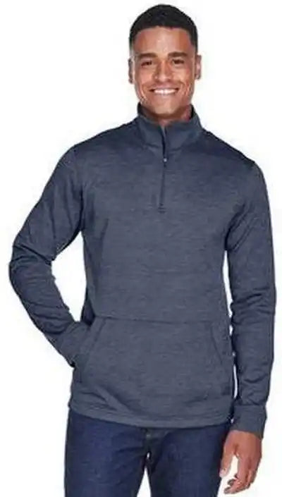 Devon & Jones Dg798 Men’s Newbury Mlange Fleece Quarter Zip Navy Heather