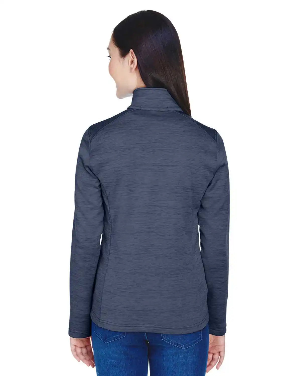 Devon &amp; Jones Dg798w Ladies’ Newbury Mlange Fleece Quarter-zip - Navy Heather