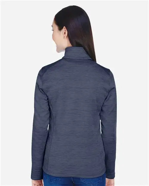 Devon & Jones Dg798w Women’s Newbury Mãlange Fleece Quarter-zip Pullover - Navy Heather