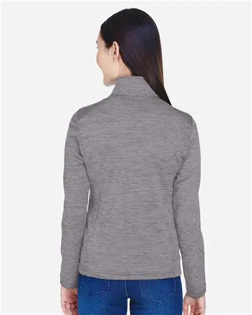 Devon & Jones Dg798w Women’s Newbury Mãlange Fleece Quarter-zip Pullover - Dark Grey Heather