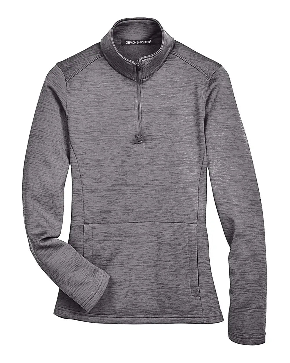 Devon & Jones Dg798w Women’s Newbury Mãlange Fleece Quarter-zip Pullover - Dark Grey Heather
