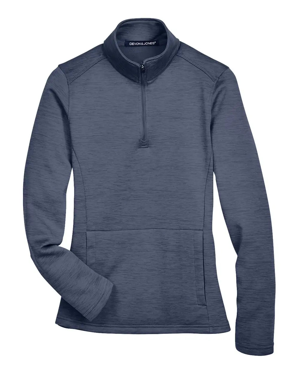 Devon & Jones Dg798w Women’s Newbury Mãlange Fleece Quarter-zip Pullover - Navy Heather