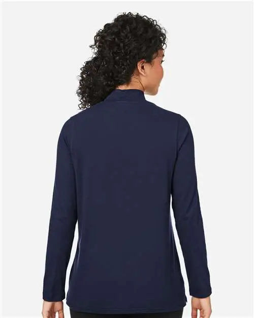 Devon & Jones Dp121w Women’s Raleigh Shawl Collar Knit Top - Navy