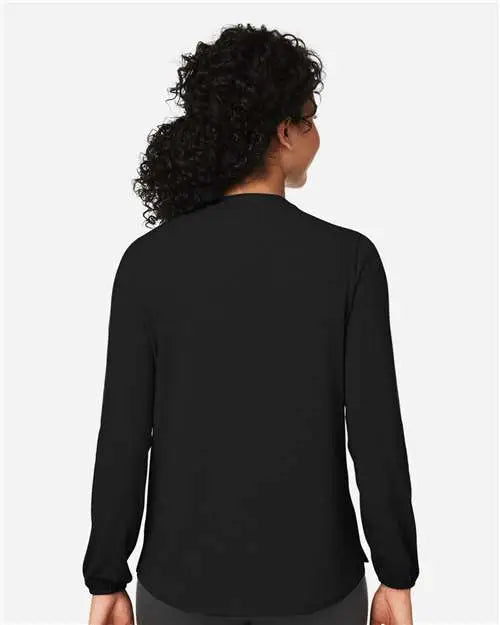 Devon & Jones Dp122w Women's Raleigh Half-placket Knit Top - Black