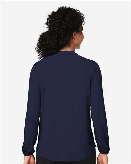 Devon & Jones Dp122w Women’s Raleigh Half-placket Knit Top - Navy
