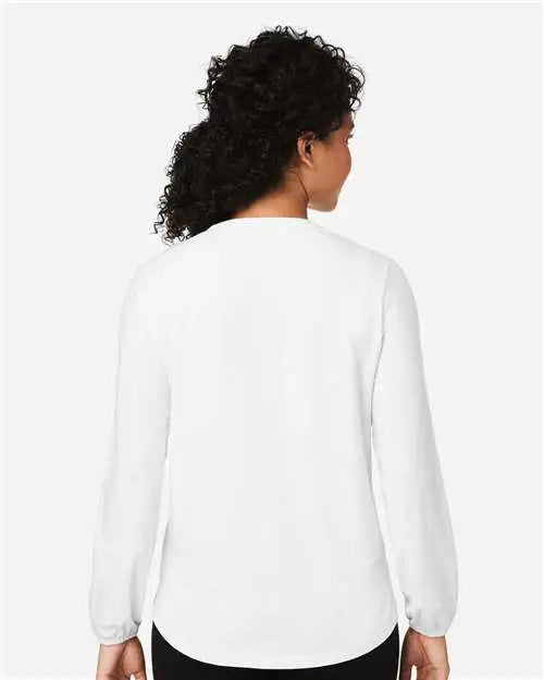 Devon & Jones Dp122w Women’s Raleigh Half-placket Knit Top - White