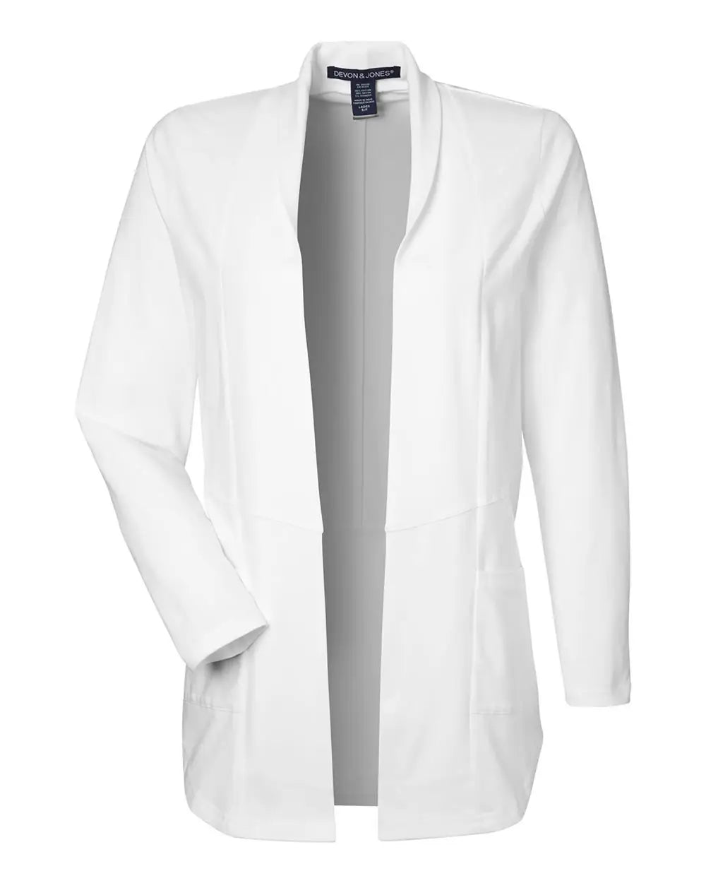 Devon & Jones Dp125w Women’s Raleigh Stretch Cardigan - White