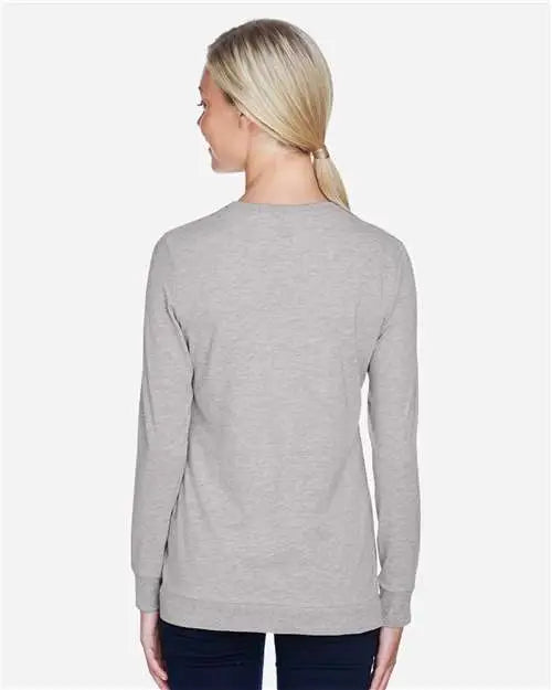 Devon & Jones Dp181w Women's Perfect Fitâ„¢ Ribbon Cardigan - Grey Heather