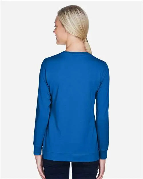 Devon & Jones Dp181w Women’s Perfect Fitâ„¢ Ribbon Cardigan - French Blue
