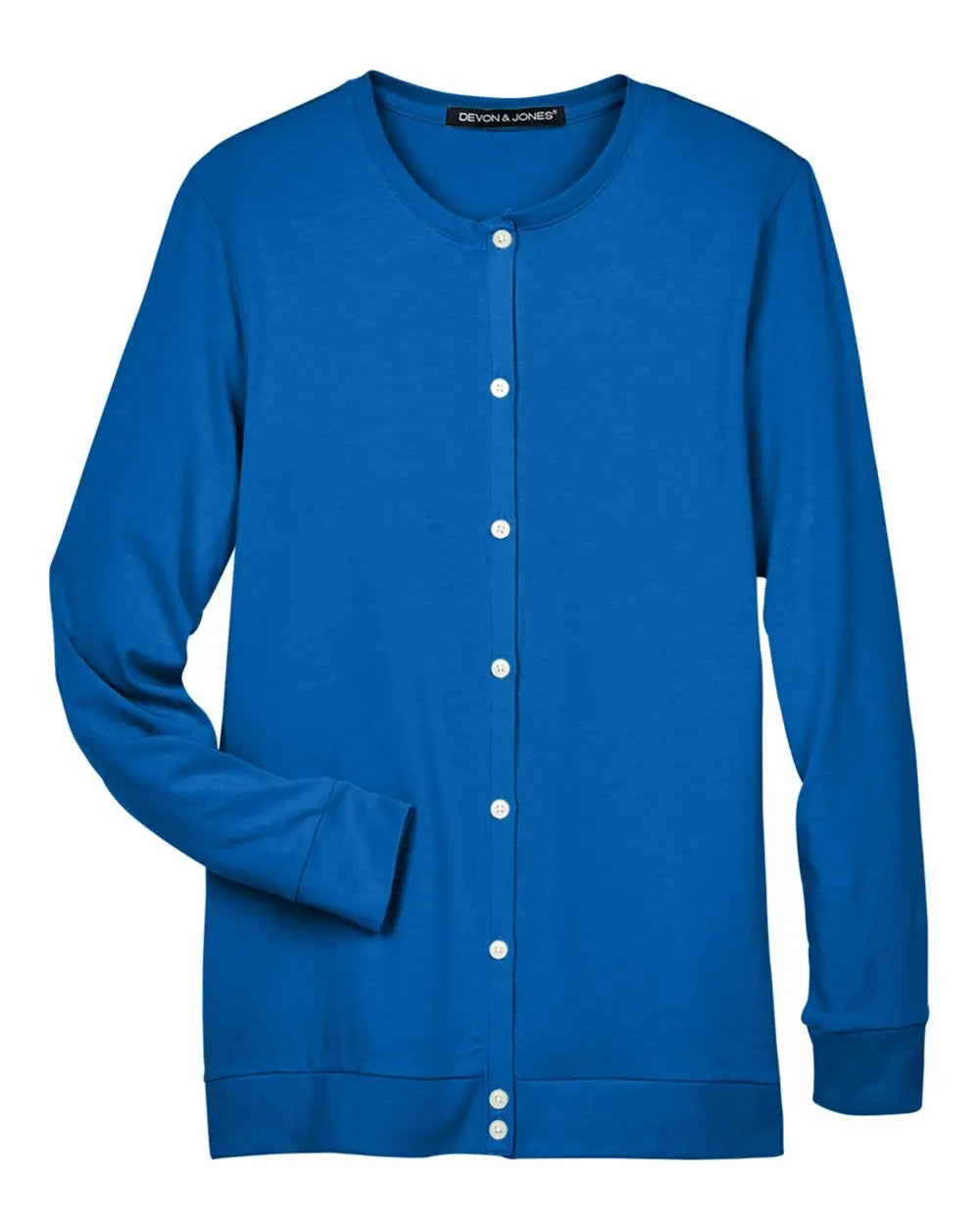 Devon & Jones Dp181w Women’s Perfect Fitâ„¢ Ribbon Cardigan - French Blue