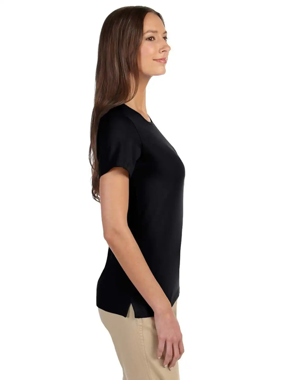 Devon & Jones Dp182w Ladies’ Perfect Fit Shell T-shirt - Black