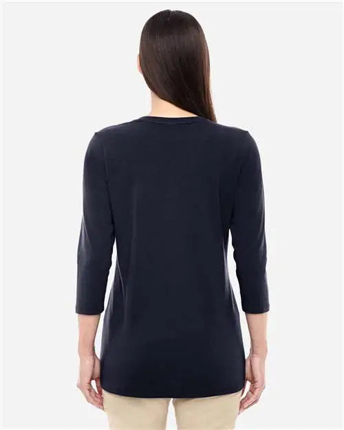 Devon & Jones Dp184w Women’s Perfect Fitâ„¢ Bracelet-length V-neck Top - Black