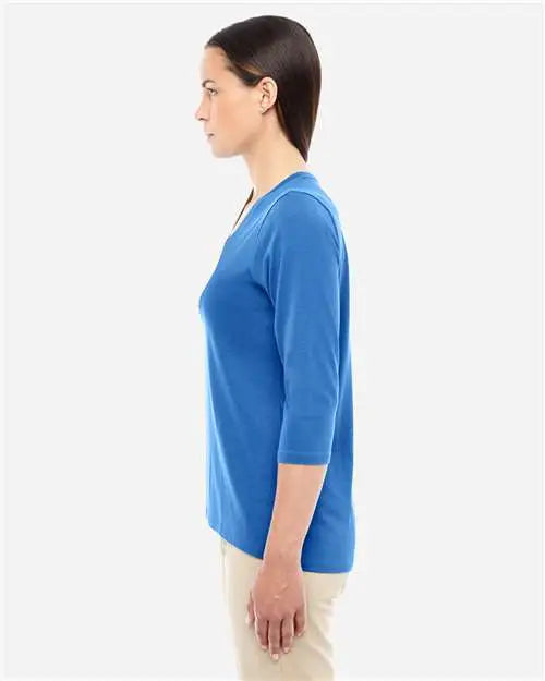 Devon & Jones Dp184w Women’s Perfect Fitâ„¢ Bracelet-length V-neck Top - French Blue