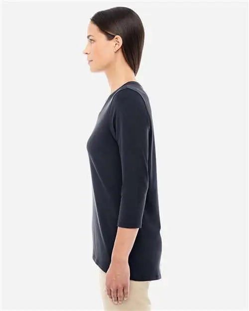 Devon & Jones Dp184w Women’s Perfect Fitâ„¢ Bracelet-length V-neck Top - Black