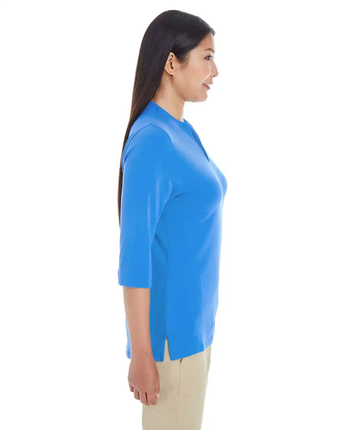 Devon & Jones Dp188w Ladies’ Perfect Fit Tailored Open Neckline Top - French Blue - Navy / Ladies m