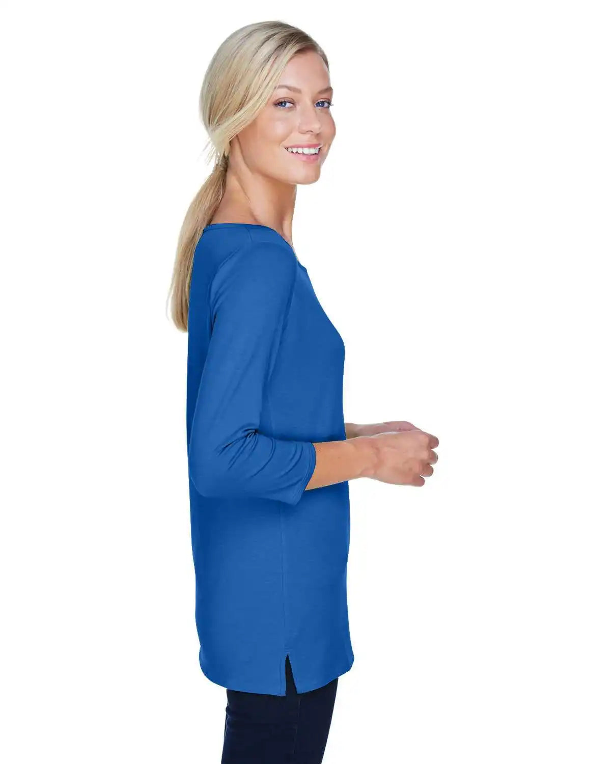 Devon & Jones Dp192w Ladies’ Perfect Fit Ballet Bracelet-length Knit Top - French Blue - Navy / Ladies s