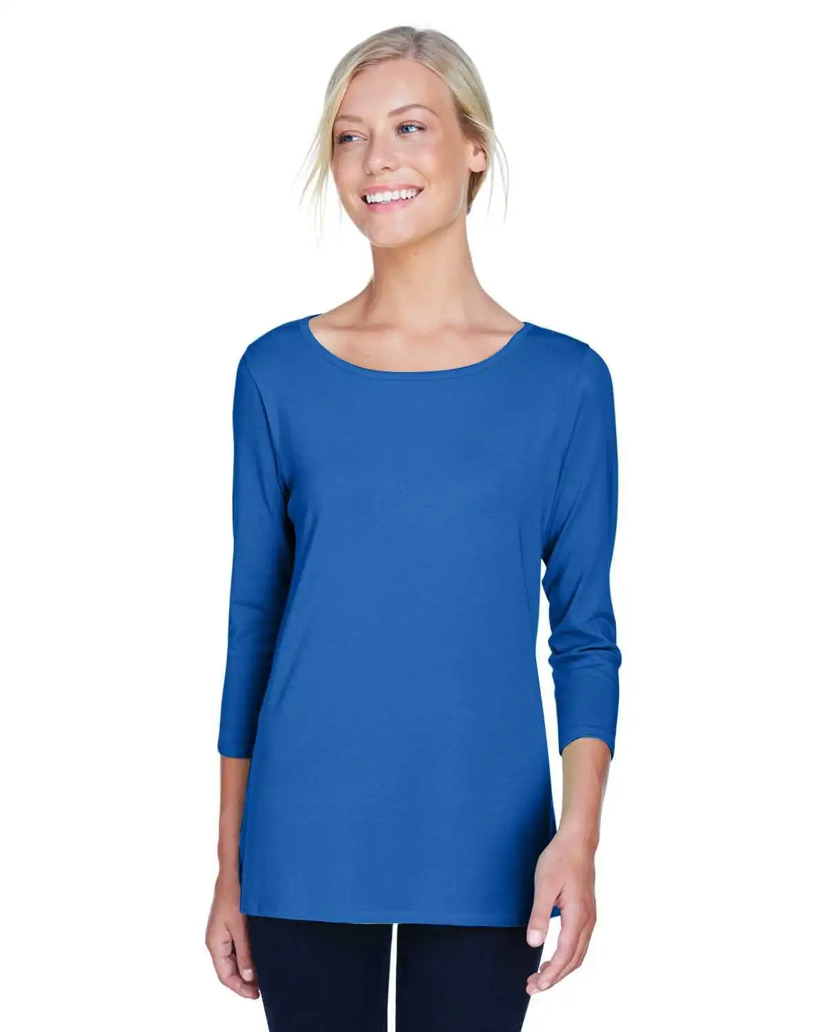 Devon & Jones Dp192w Ladies’ Perfect Fit Ballet Bracelet-length Knit Top - French Blue - Navy / Ladies s
