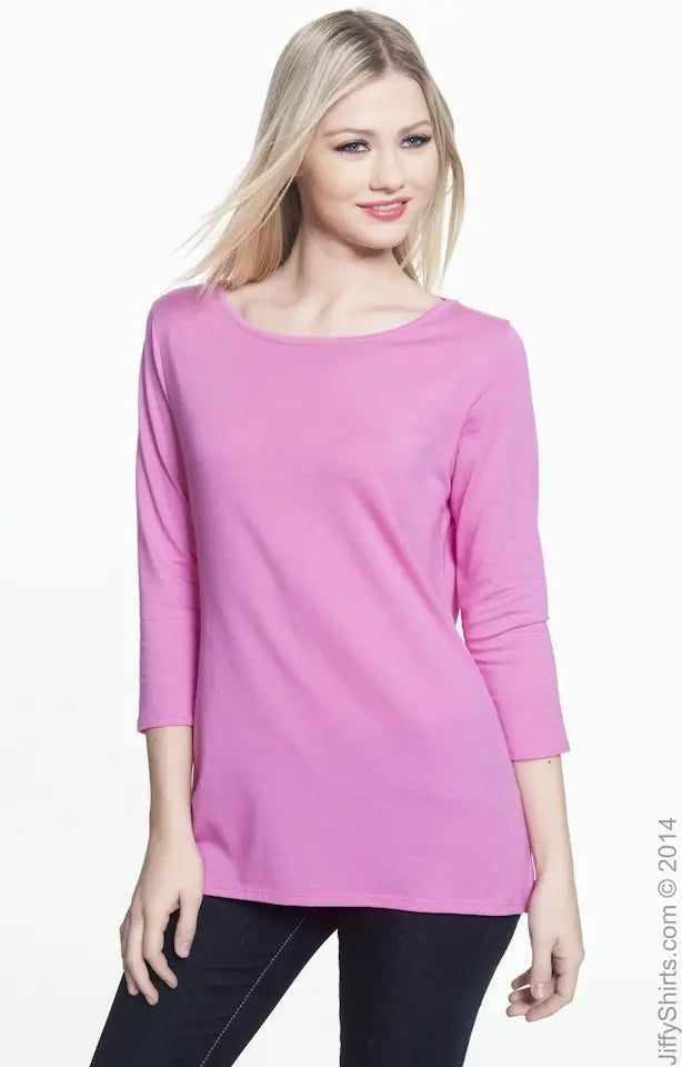 Devon & Jones Dp192w Women’s Perfect Fit Ballet Bracelet-length Knit Top - Charity Pink