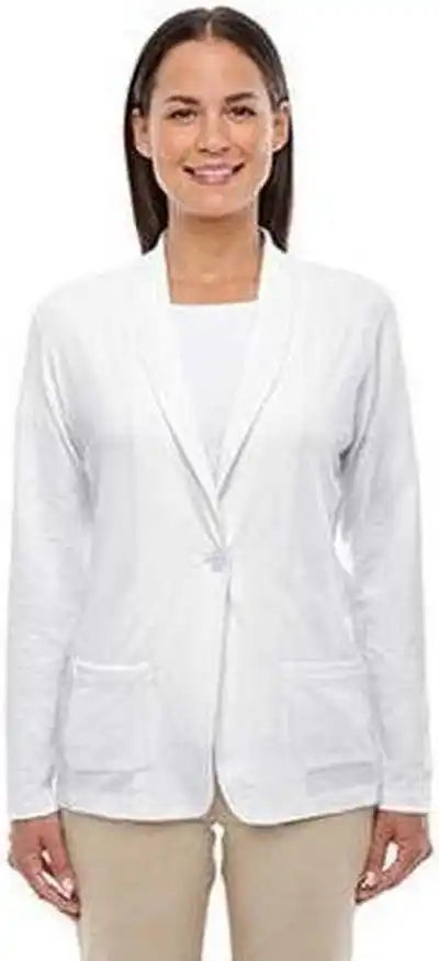 Devon &amp; Jones Dp462w Ladies’ Perfect Fit Shawl Collar Cardigan - White