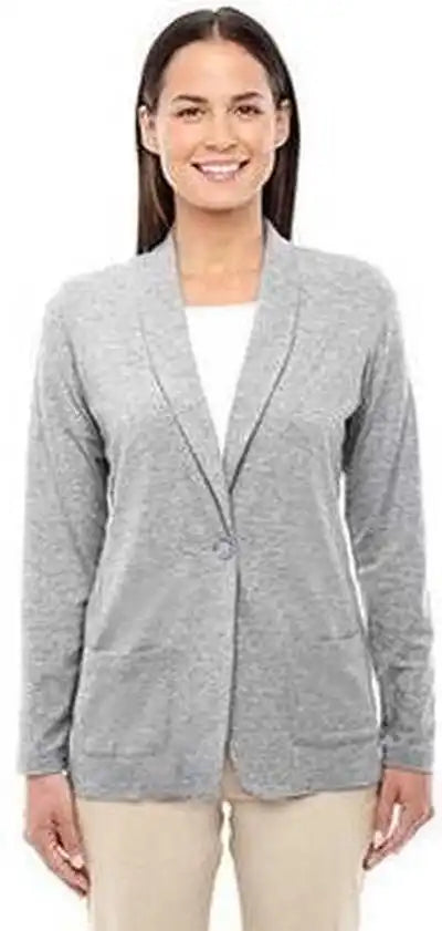 Devon & Jones Dp462w Ladies’ Perfect Fit Shawl Collar Cardigan - Gray Heather