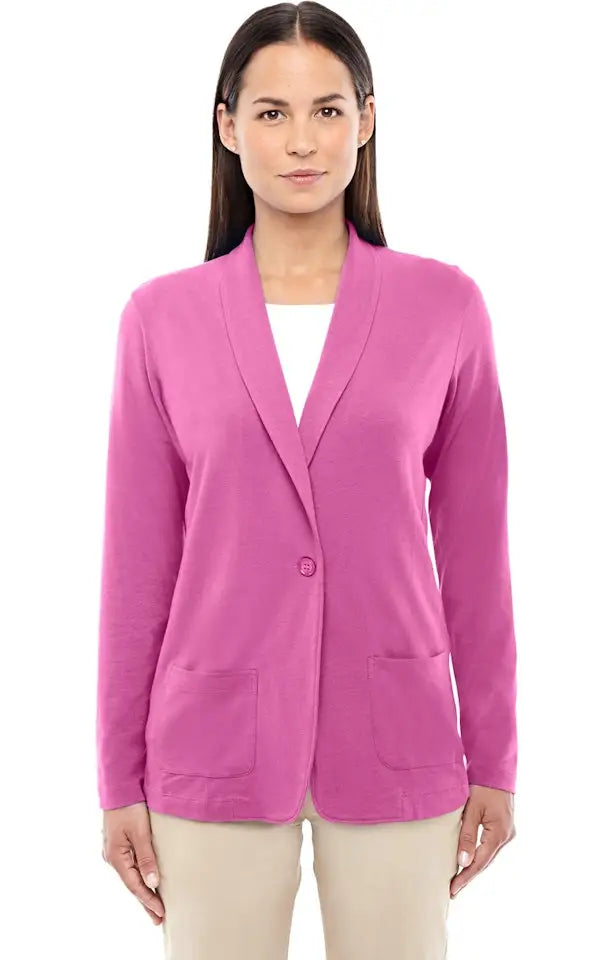 Devon & Jones Dp462w Women's Perfect Fitâ„¢ Shawl Collar Cardigan - Charity Pink
