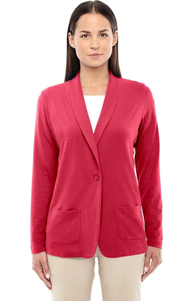 Devon & Jones Dp462w Women's Perfect Fitâ„¢ Shawl Collar Cardigan - Red