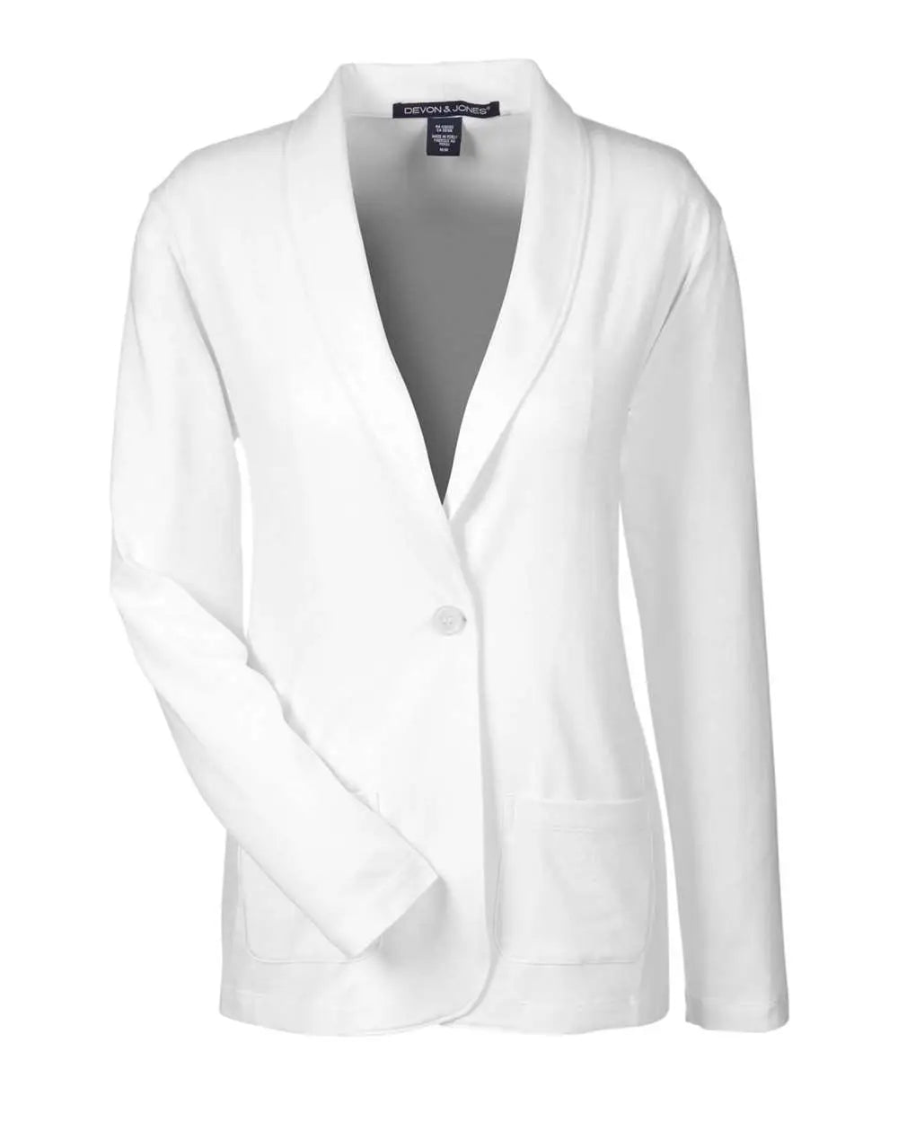 Devon & Jones Dp462w Women’s Perfect Fitâ„¢ Shawl Collar Cardigan - White