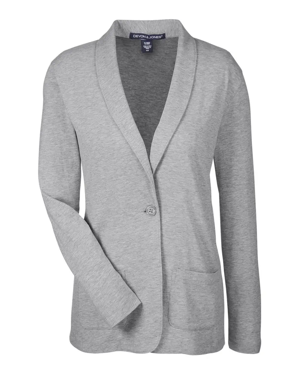 Devon & Jones Dp462w Women’s Perfect Fitâ„¢ Shawl Collar Cardigan - Grey Heather