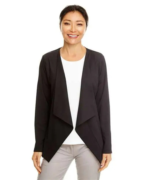 Devon & Jones Dp465w Women's Perfect Fitâ„¢ Draped Open Blazer - Black / Xs