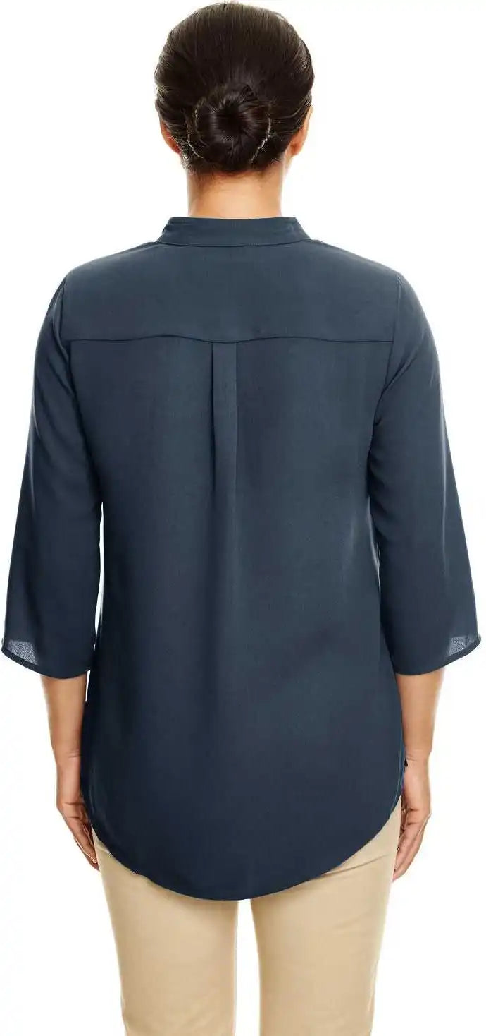 Devon &amp; Jones Dp611w Ladies’ Perfect Fit 3/4 Sleeve Crepe Tunic Navy / Ladies 3xl