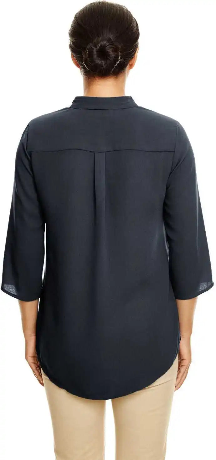 Devon &amp; Jones Dp611w Ladies’ Perfect Fit 3/4 Sleeve Crepe Tunic - Black - Ladies Xs