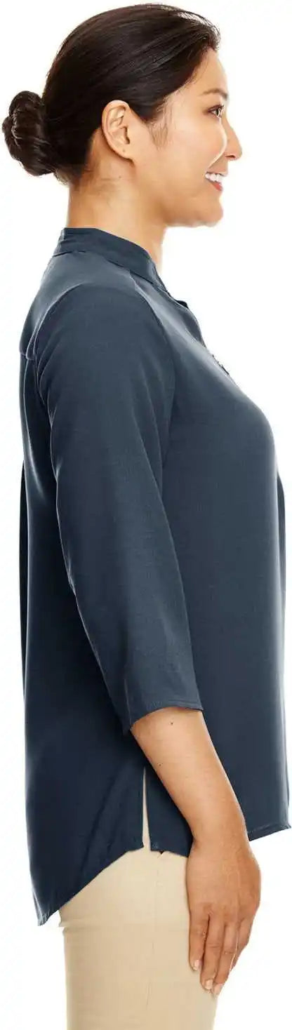Devon &amp; Jones Dp611w Ladies’ Perfect Fit 3/4 Sleeve Crepe Tunic Navy / Ladies 3xl