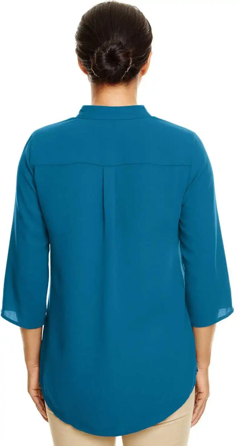 Devon & Jones Dp611w Ladies’ Perfect Fit 3/4 Sleeve Crepe Tunic - Dark Teal - Ladies l