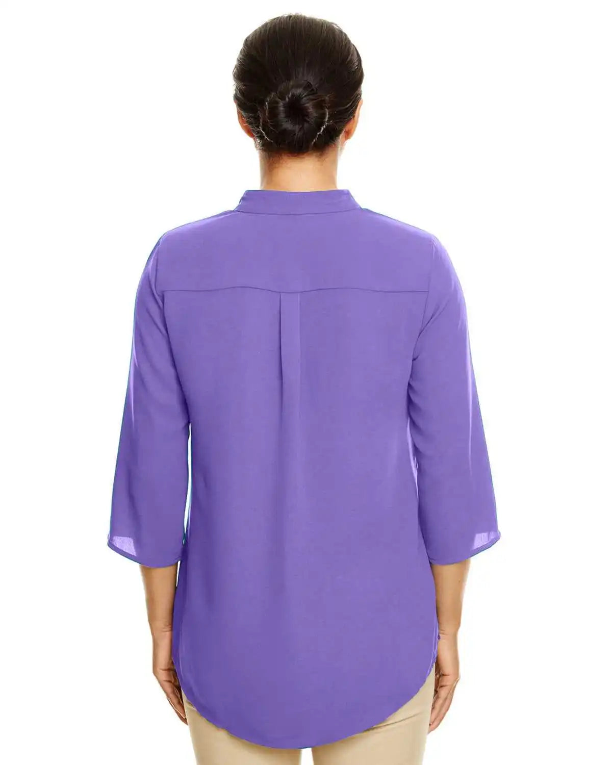 Devon &amp; Jones Dp611w Ladies’ Perfect Fit 3/4 Sleeve Crepe Tunic - Grape